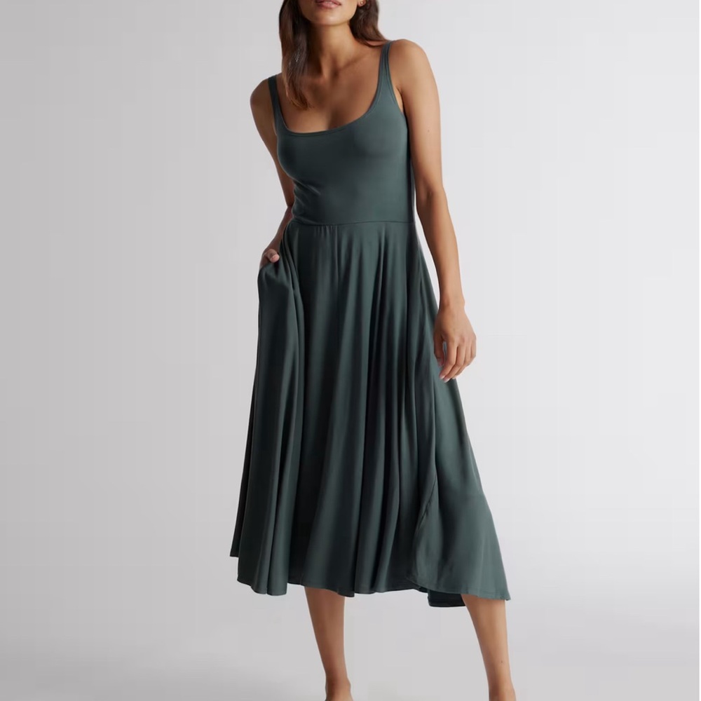 Quince Tencel Jersey Fit & Flare Dress